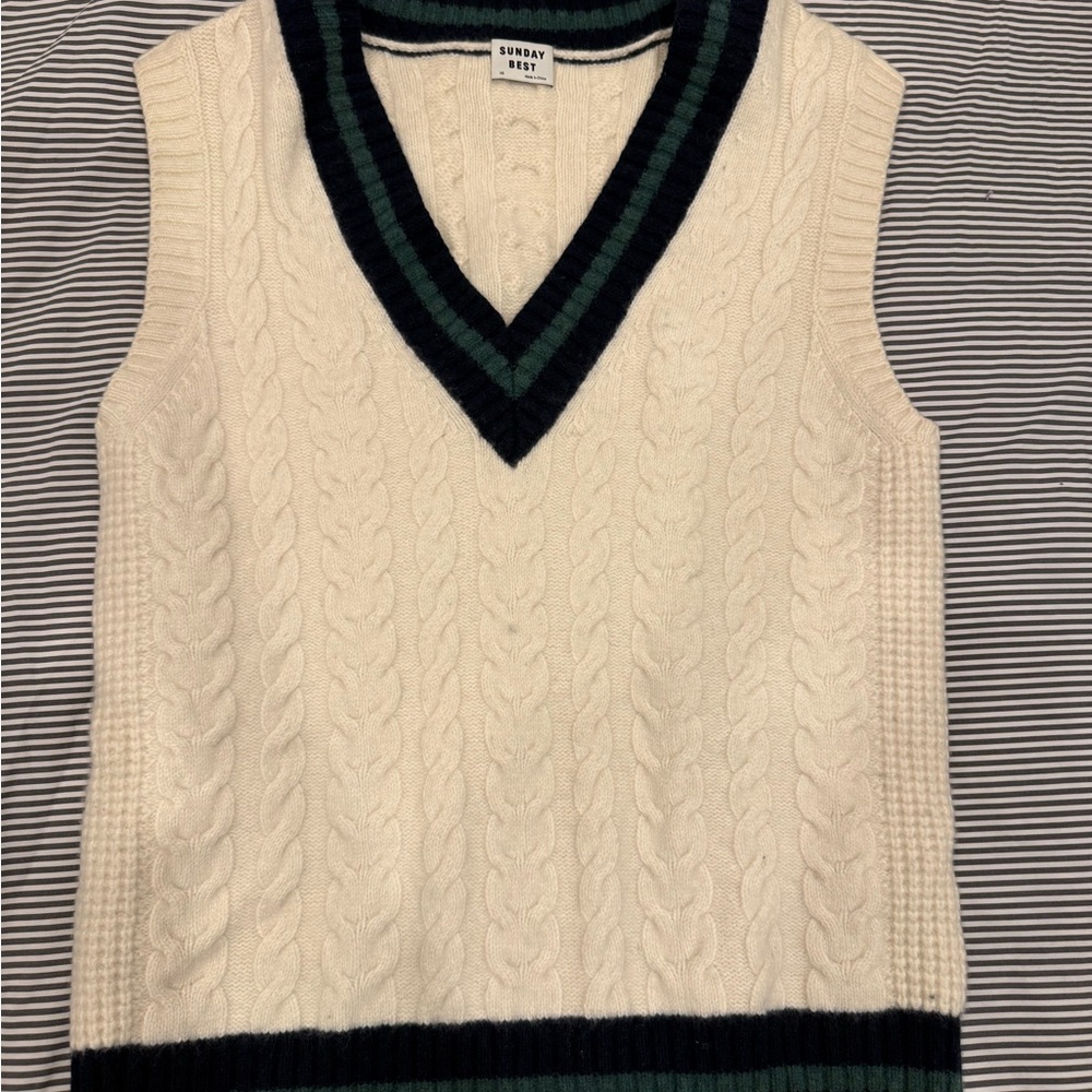 Sunday Best Women’s Cream V-Neck Sweater Vest